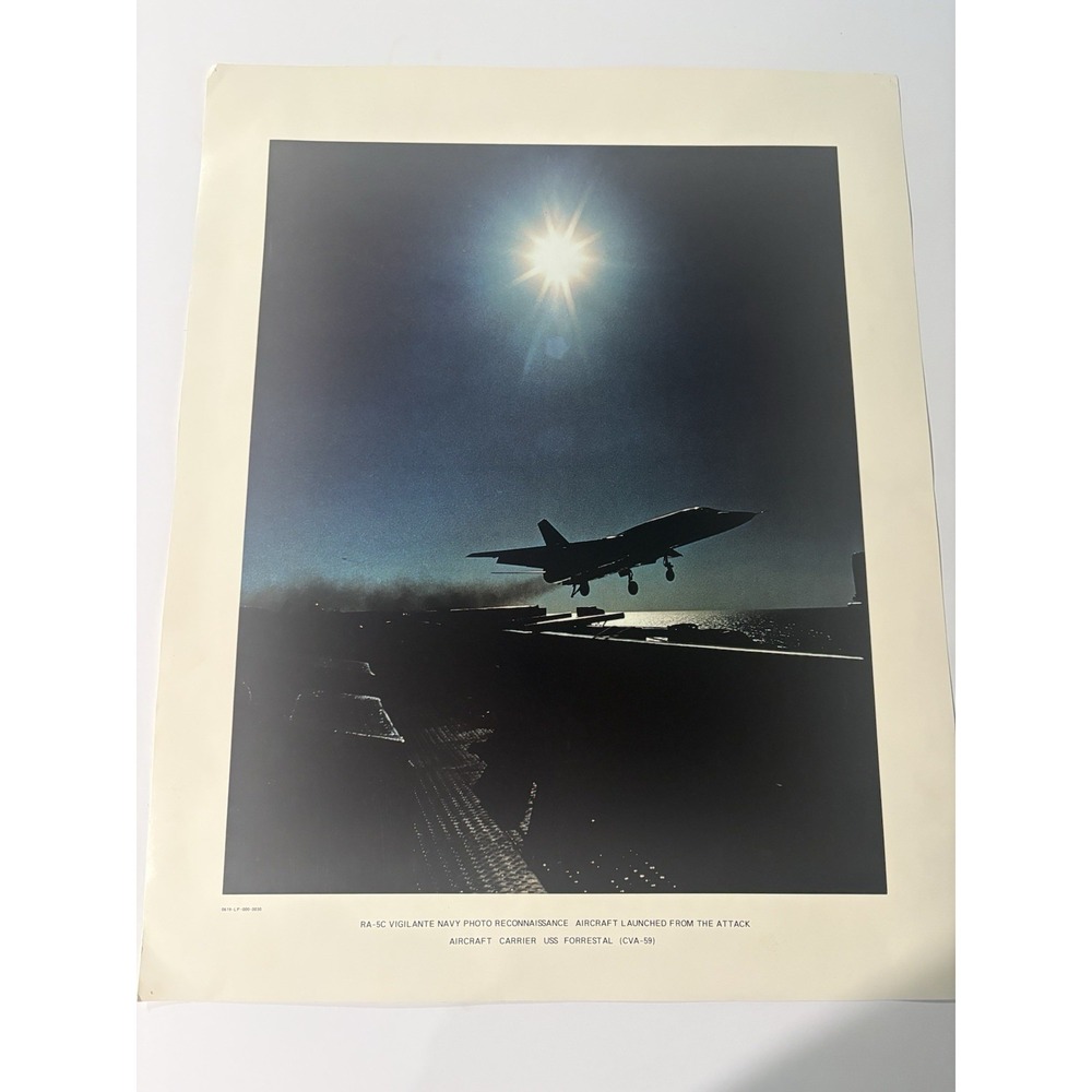 Vintage US Navy RA-5C Vigilante Lithograph Print UUS Foresstal CVA-59